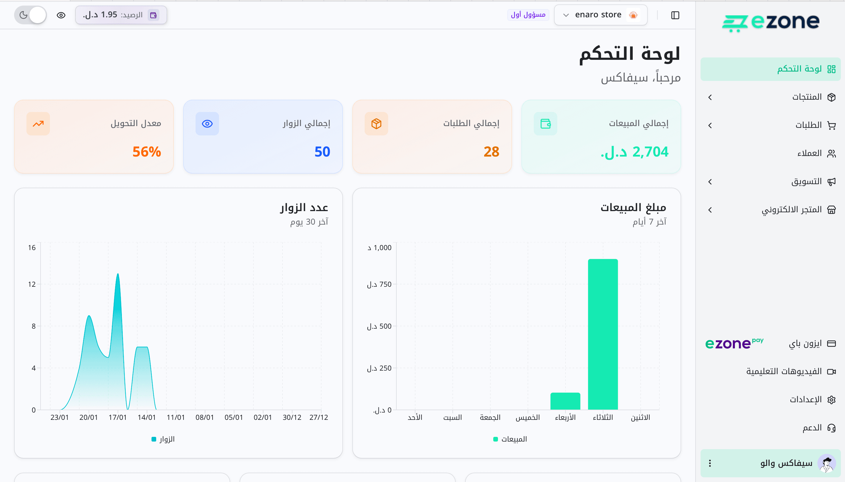 واجهة المنصة